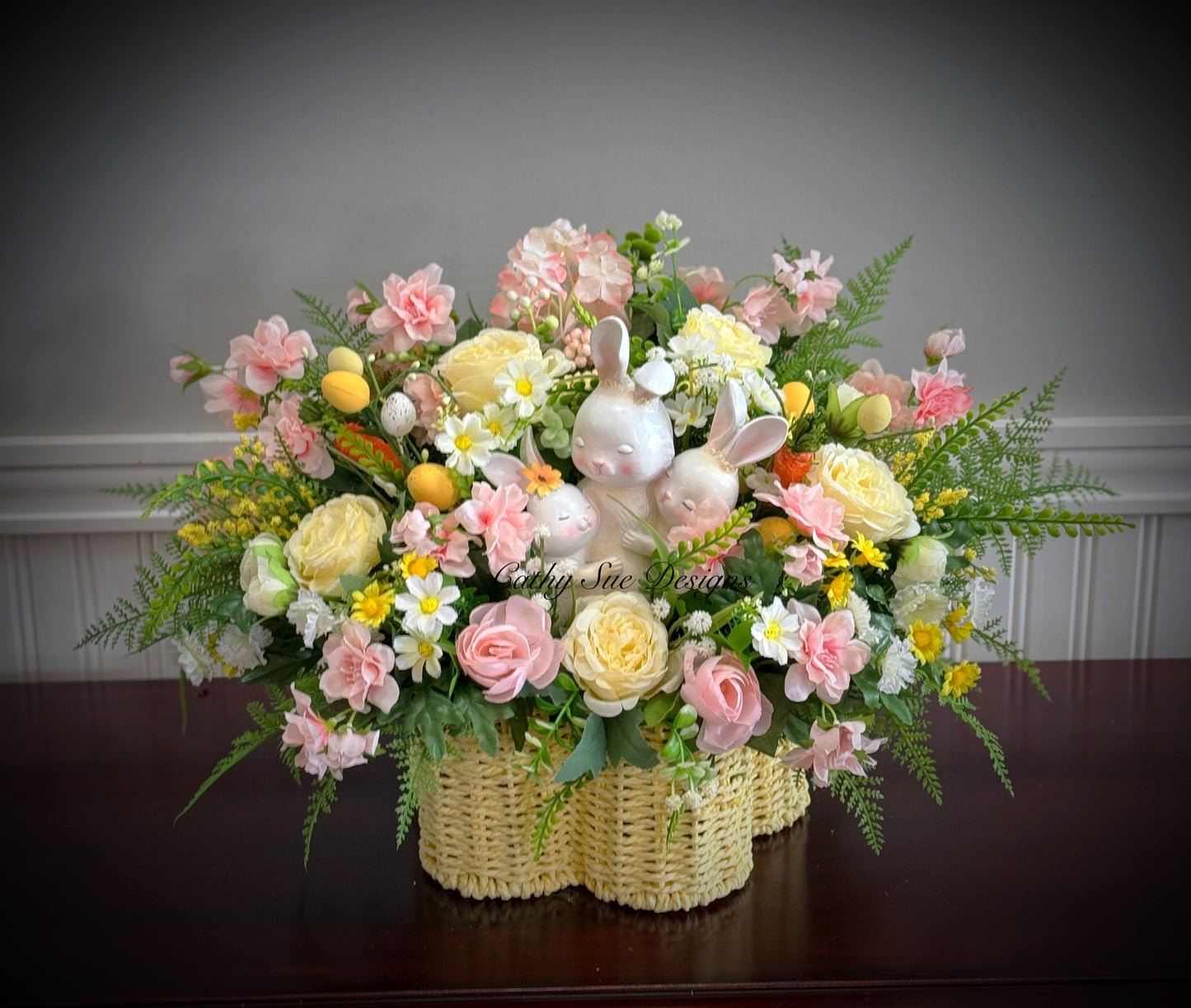Yellow Easter Basket Arrangement