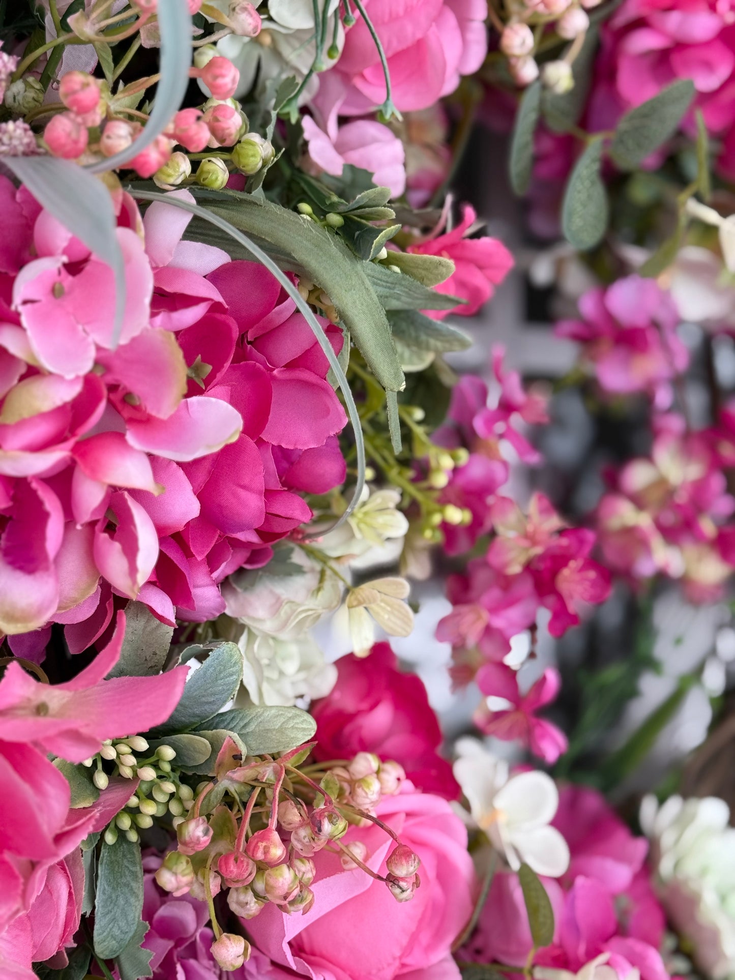 Beautiful Pink Floral Grapevine