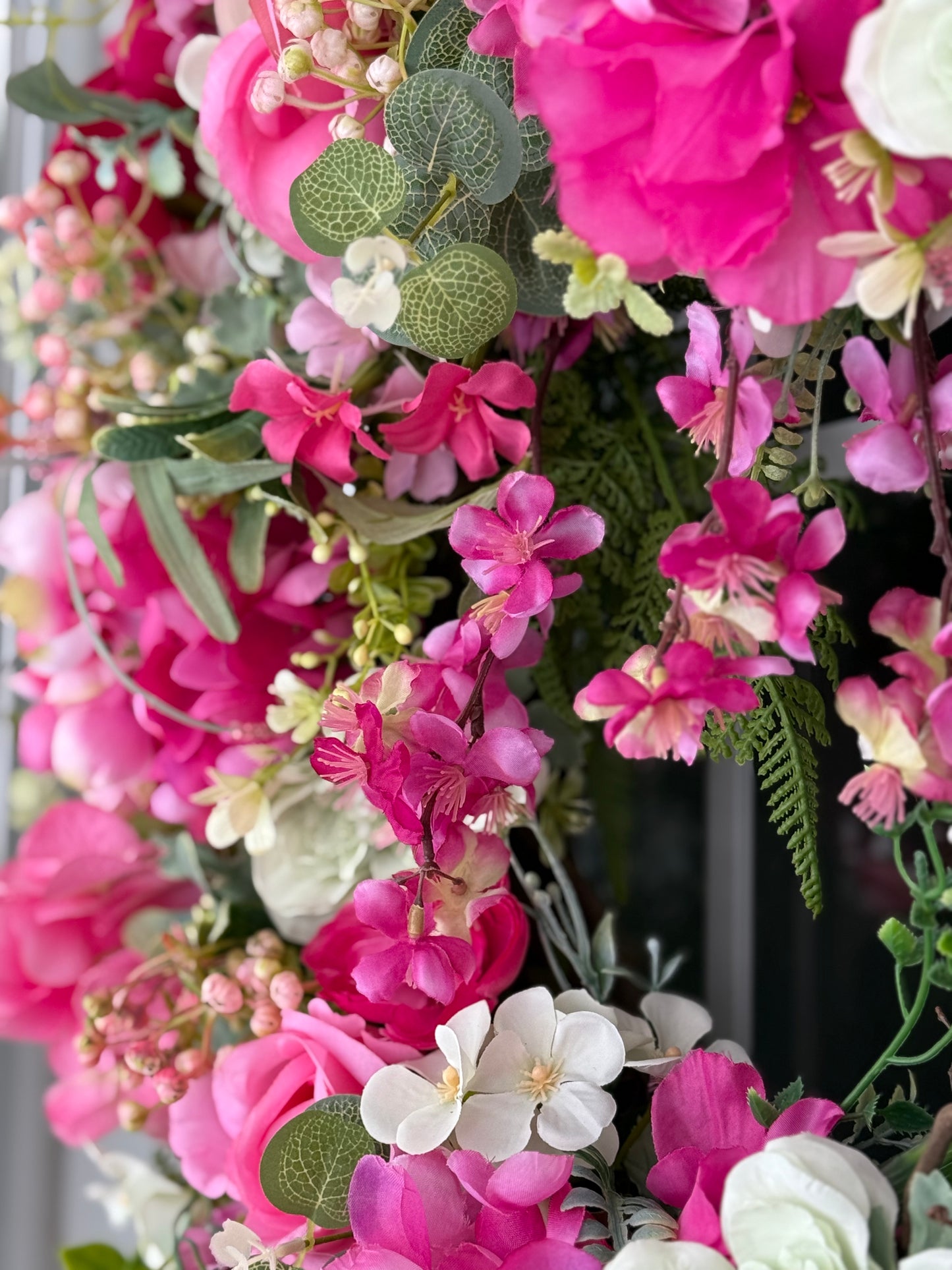 Beautiful Pink Floral Grapevine