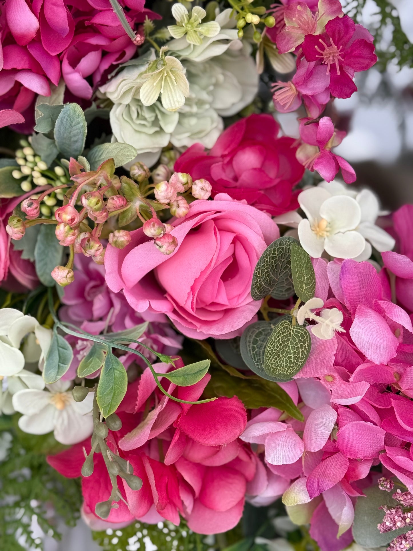 Beautiful Pink Floral Grapevine