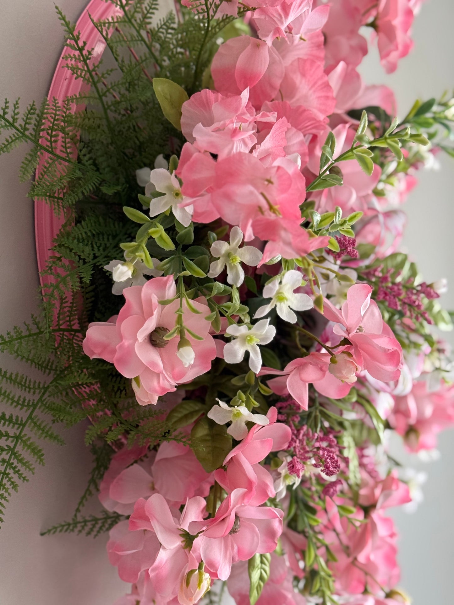 Pink Bicycle Rim Wreath