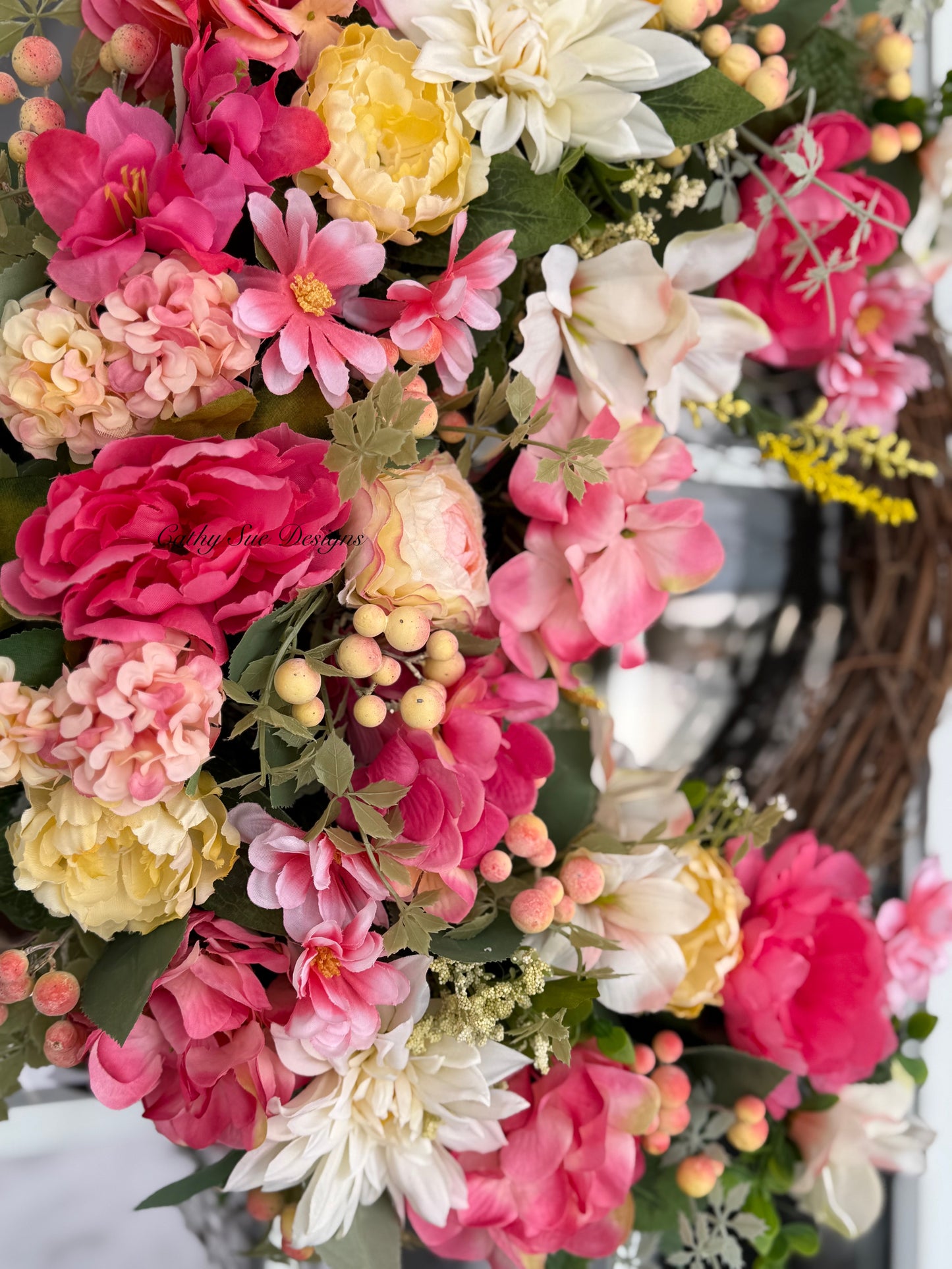 Spring/Summer Floral Grapevine Wreath