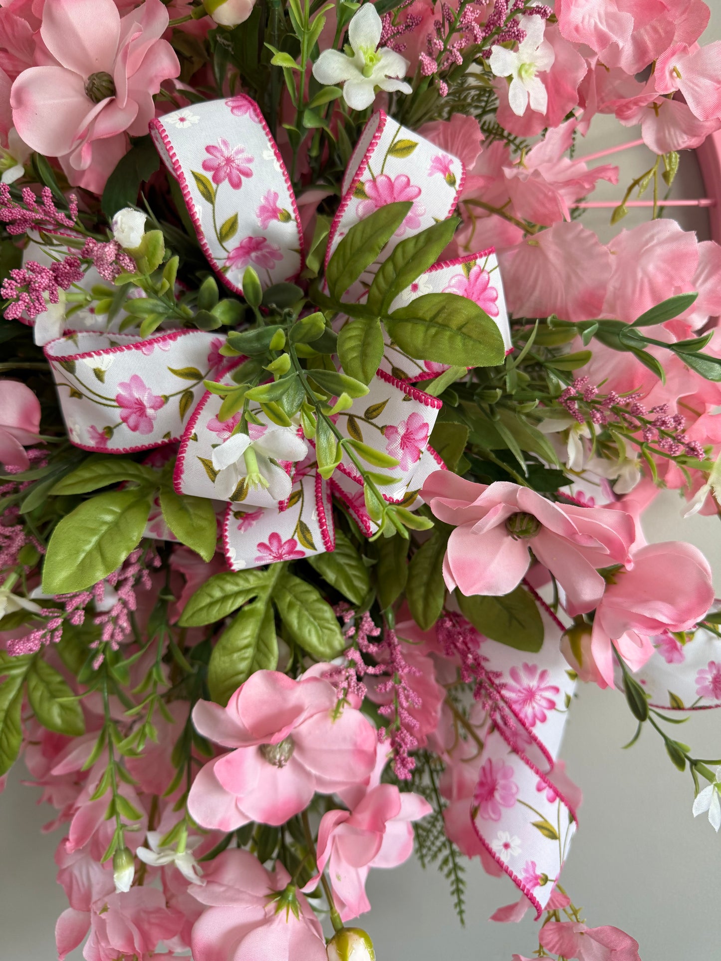 Pink Bicycle Rim Wreath
