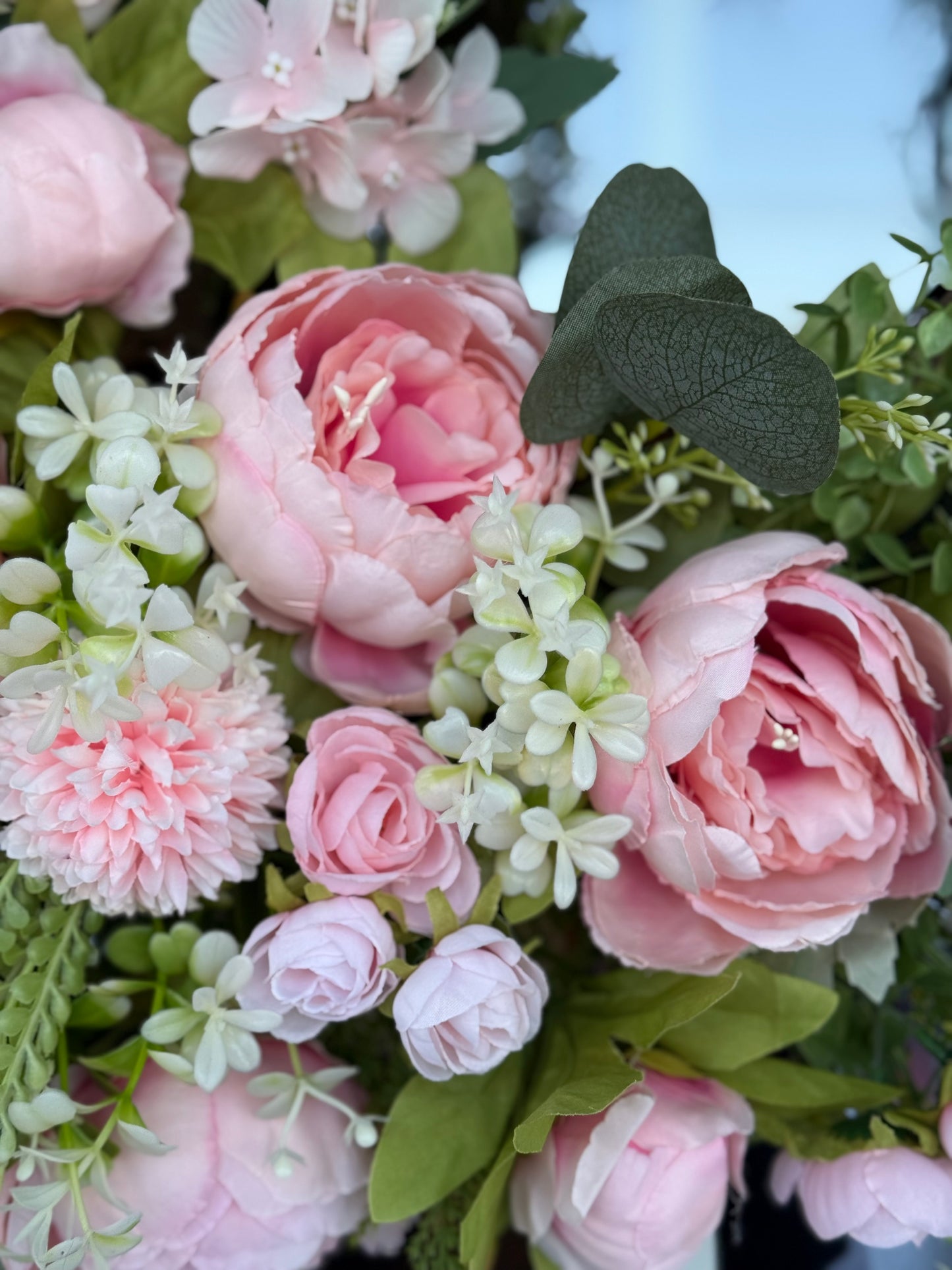 Pink Peony Grapevine Wreath
