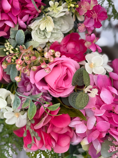 Beautiful Pink Floral Grapevine