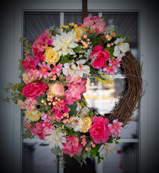 Spring/Summer Floral Grapevine Wreath