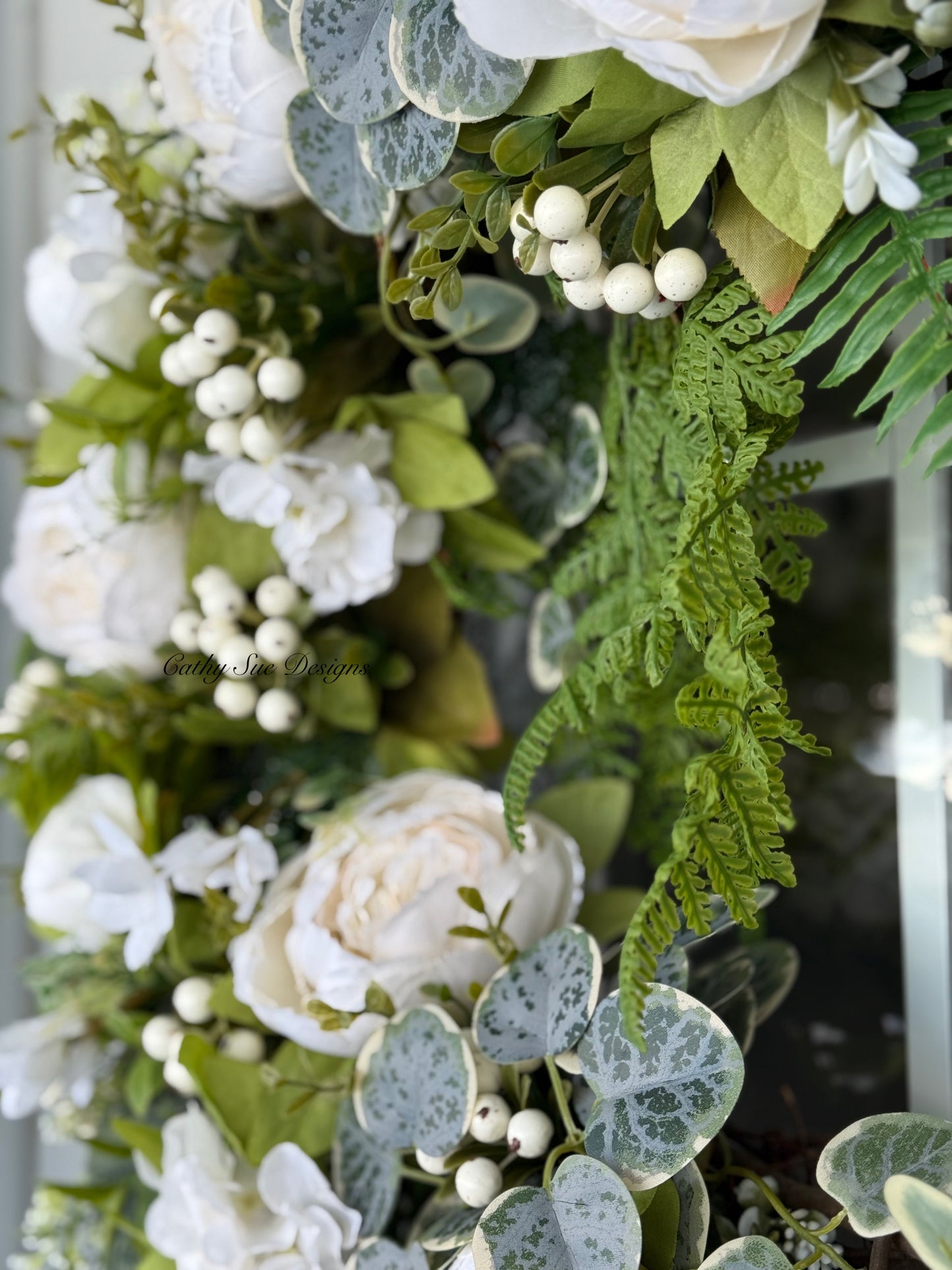 Neutral Peony Floral Grapevine Wreath