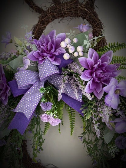 Bunny Grapevine Wreath Purple